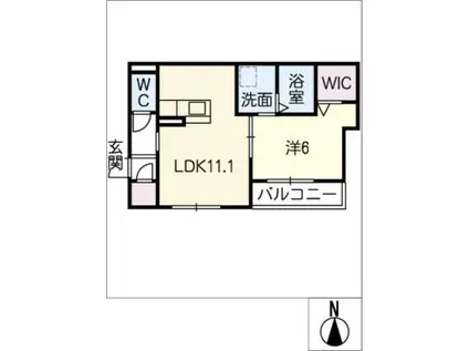 SEN SEED今池(1LDK/2階)の間取り写真
