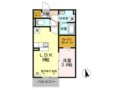 パルフェ(1LDK/2階)の間取り写真