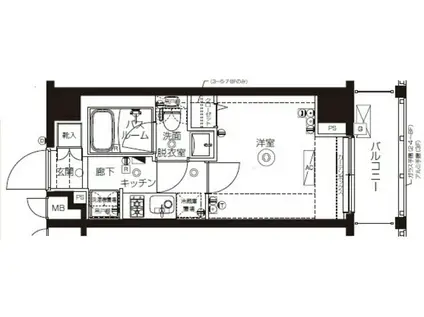 ZOOM上板橋(1K/4階)の間取り写真
