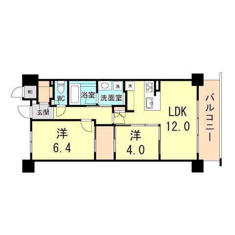 LIVECASA西宮(2LDK/7階)の間取り写真