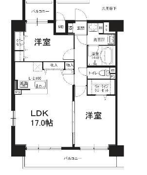 アルテミス(2LDK/7階)の間取り写真