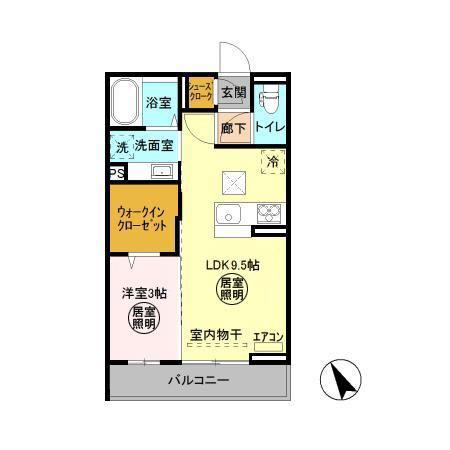 FLEURA(1LDK/1階)の間取り写真