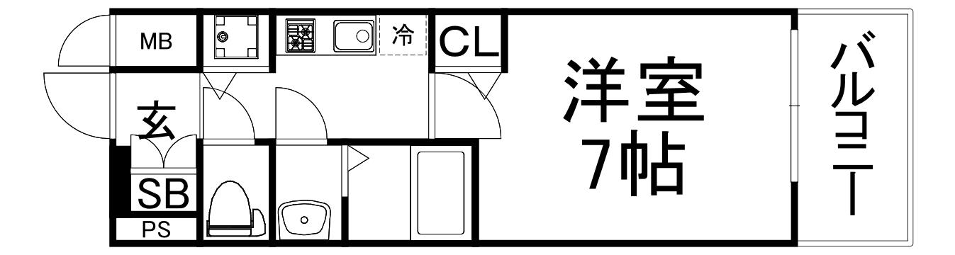 プレサンス大阪福島シエル(1K/9階)の間取り写真
