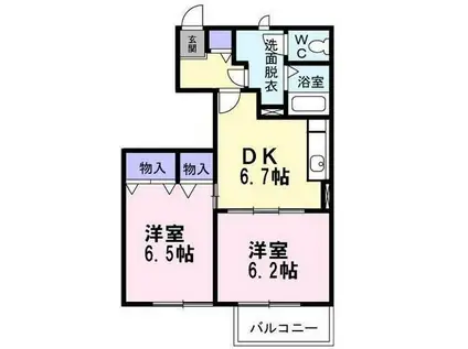 メゾンラフィネ(2DK/1階)の間取り写真