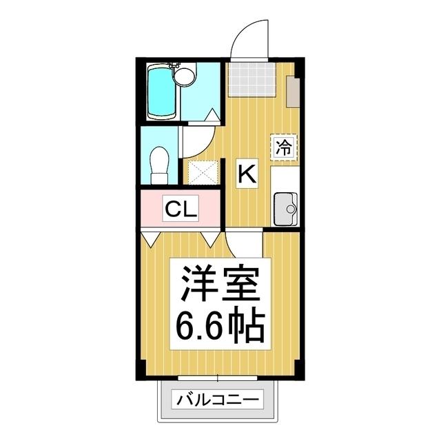 コーポラスさつき(1K/1階)の間取り写真
