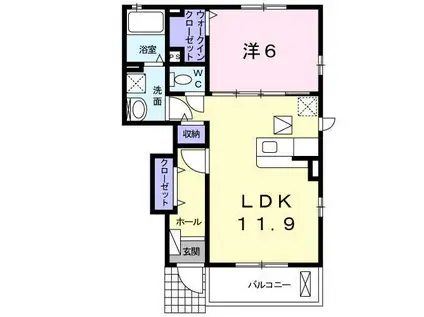 サニー・フォレスト(1LDK/1階)の間取り写真