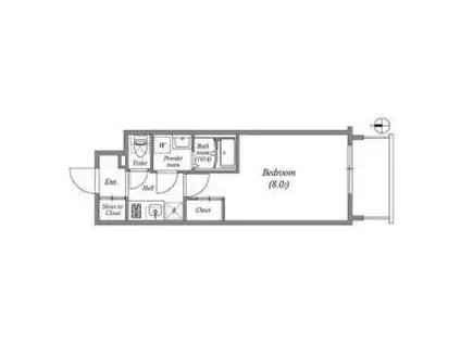 アドバンス大阪シック(1K/4階)の間取り写真