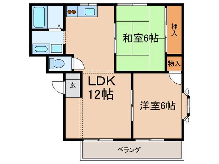 コーポラスベル(2LDK/1階)の間取り写真