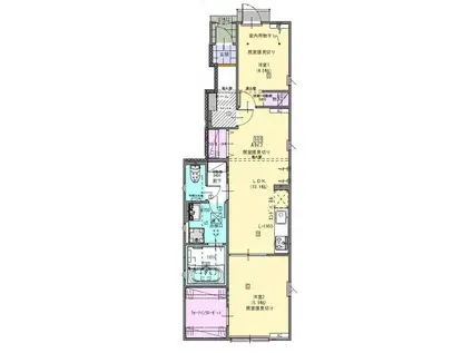 SRLコンフォート真鍋A棟(2LDK/1階)の間取り写真