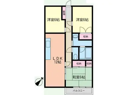 第14明智ビル(3LDK/4階)の間取り写真