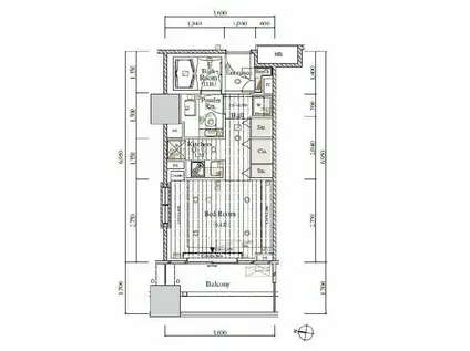レグノ・セレーノ(ワンルーム/2階)の間取り写真