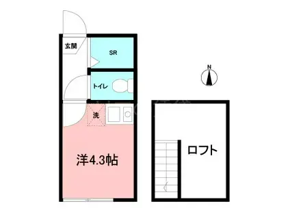 メゾンナギサ(ワンルーム/2階)の間取り写真