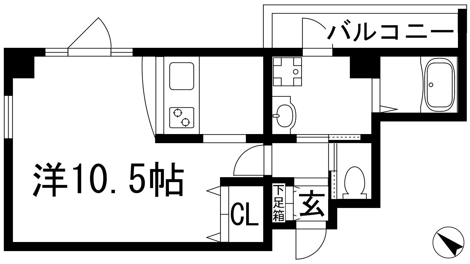 甲東園さくらいマンション(ワンルーム/4階)の間取り写真