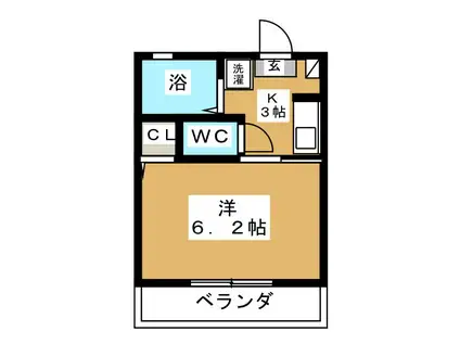 SUN VALLEY(1K/3階)の間取り写真