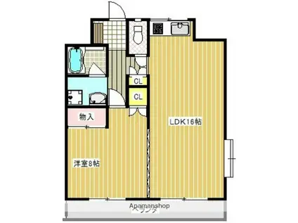 第2共栄レジデンス(1LDK/2階)の間取り写真