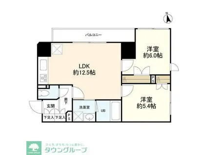 リバーレ中野坂上(2LDK/4階)の間取り写真