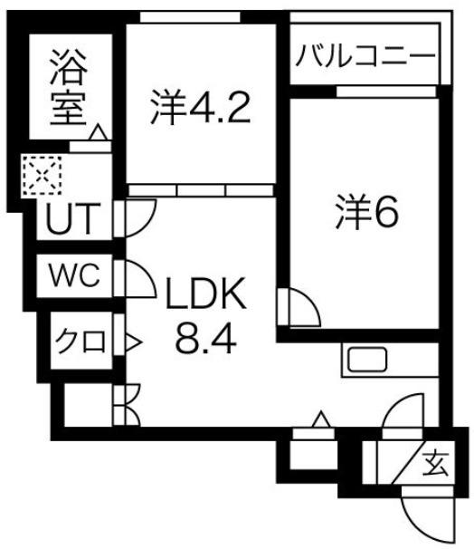F ASECIA BONHEUR(2LDK/3階)の間取り写真