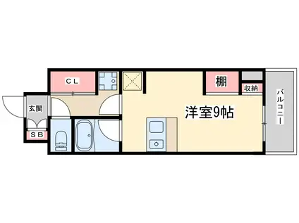 LE LIS BLANC II(1K/1階)の間取り写真