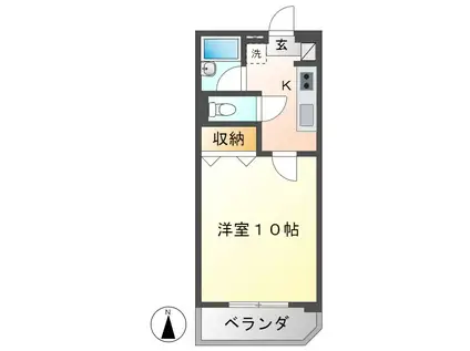 サンライズファミリアII(1K/2階)の間取り写真