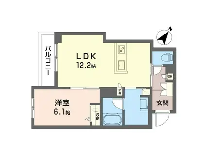 ラ・ピネータ鎌倉(1LDK/3階)の間取り写真