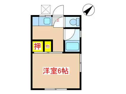 KG GARDEN 中央(1K/2階)の間取り写真