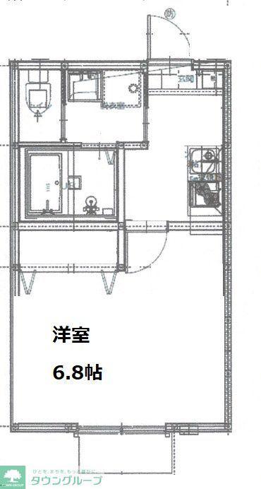 コンフォートショア(1K/1階)の間取り写真