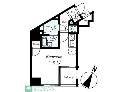 ガーラ文京本郷台(ワンルーム/2階)の間取り写真