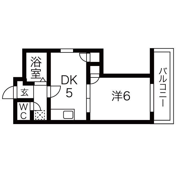 エイチ・ツー・オー新今里IIビル(1DK/4階)の間取り写真