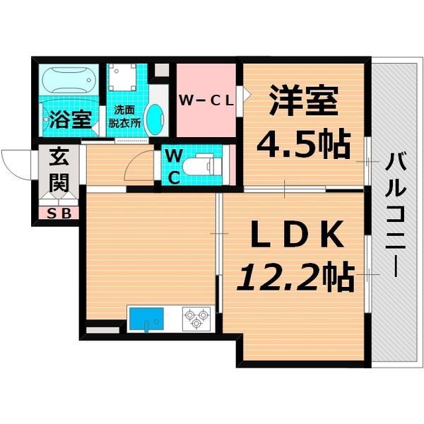 サウスメゾンサフィニア(1LDK/1階)の間取り写真