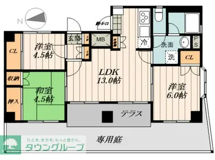 アトラス・モリト(3LDK/1階)の間取り写真