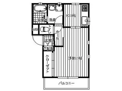 ロイヤル エクセレント(1K/3階)の間取り写真
