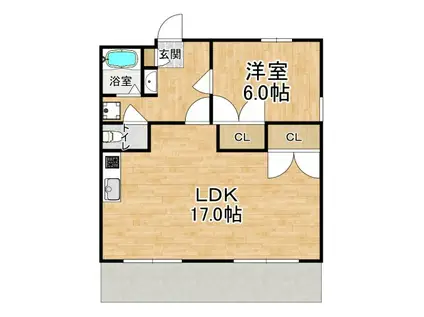 ヴィ フォレストI(1LDK/1階)の間取り写真