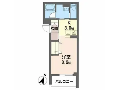 シャーメゾン翠紅園(1K/2階)の間取り写真