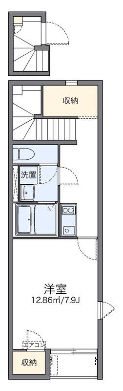 レオネクスト六甲篠原(1K/1階)の間取り写真