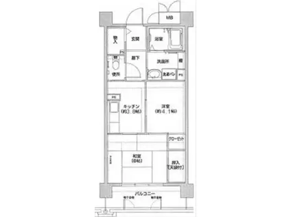 コーシャハイツ相生(2K/2階)の間取り写真