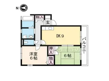 ラレモンドA棟(2LDK/2階)の間取り写真