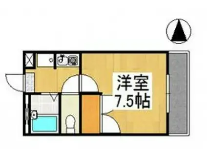 アモーレ福島(1K/2階)の間取り写真