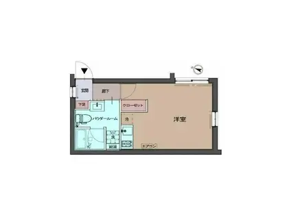 クリアル渋谷笹塚(ワンルーム/2階)の間取り写真