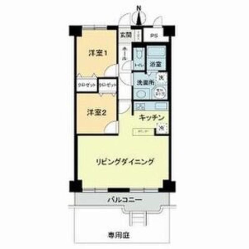 ライオンズマンション平岸第3(2LDK/1階)の間取り写真
