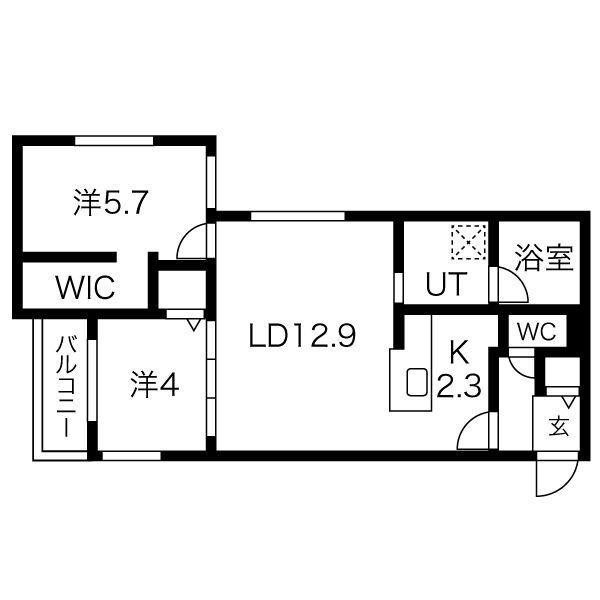 AJITO 1513(2LDK/4階)の間取り写真