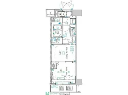 ラフィスタ墨田5丁目II(1DK/1階)の間取り写真