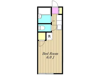 シャトーレ金森(ワンルーム/1階)の間取り写真