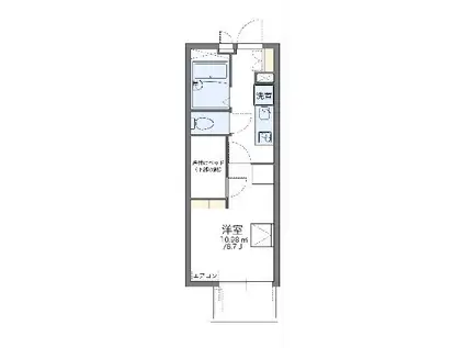 レオパレス原木(1K/4階)の間取り写真