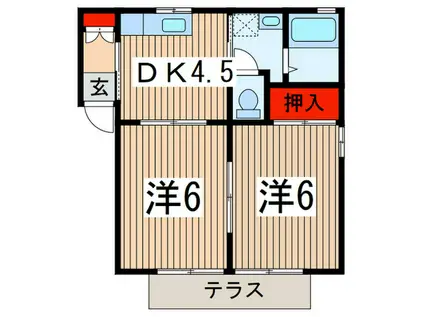 ボナ-ルシャト-A(2DK/1階)の間取り写真