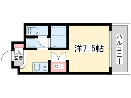 パレエスポワール三国(1K/8階)の間取り写真