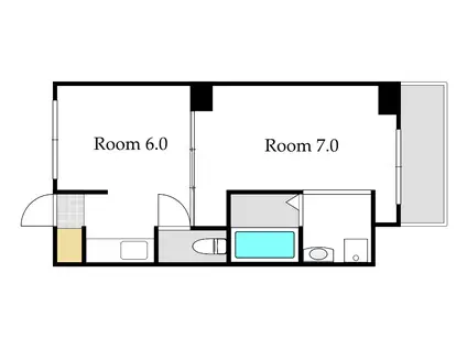 ヴィラナリー児島(1DK/1階)の間取り写真