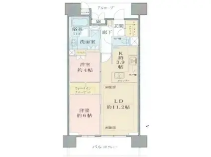 パークナード新梅田アーバンパレス(2LDK/19階)の間取り写真