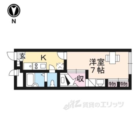 レオパレス二条ヒルズ(1K/2階)の間取り写真