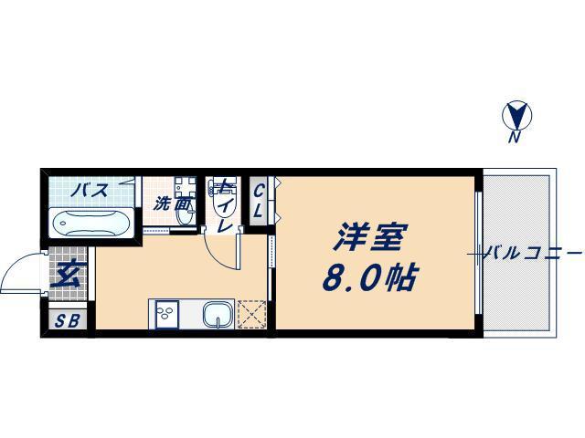CYS TERADACHO(1K/2階)の間取り写真