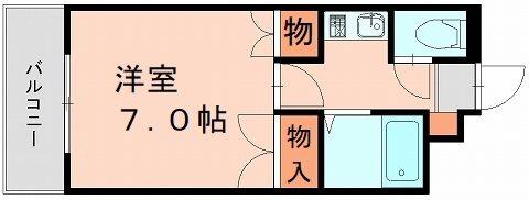 ストリームライン相生(1K/1階)の間取り写真
